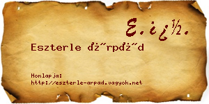 Eszterle Árpád névjegykártya